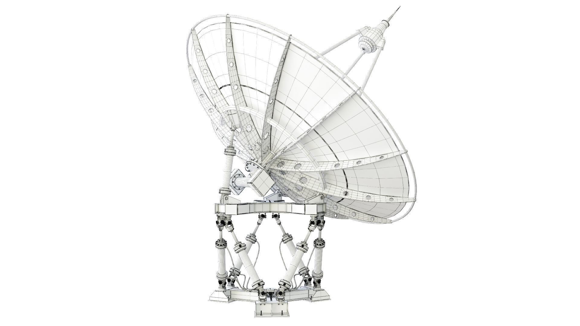 Satelite Dish on Hexapod Platform  3D model_11