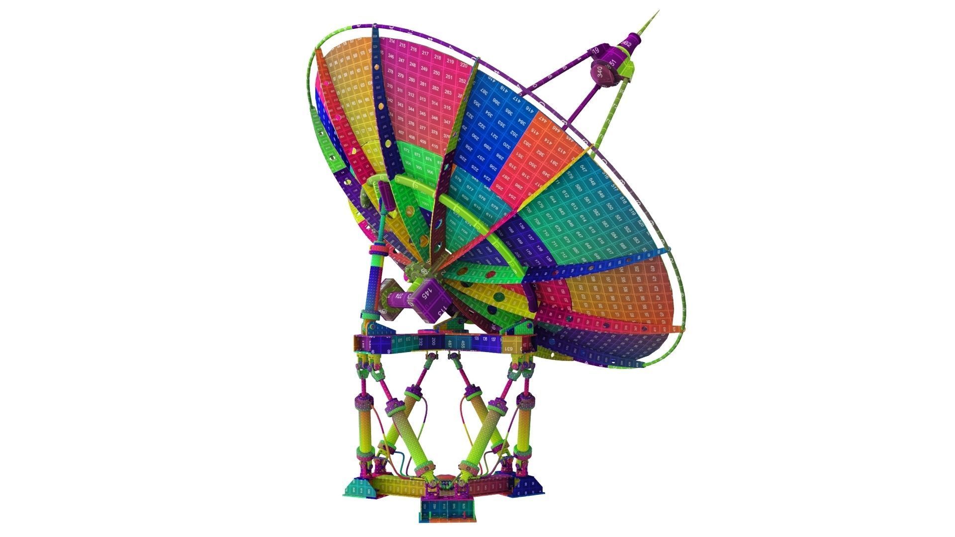 Satelite Dish on Hexapod Platform  3D model_22