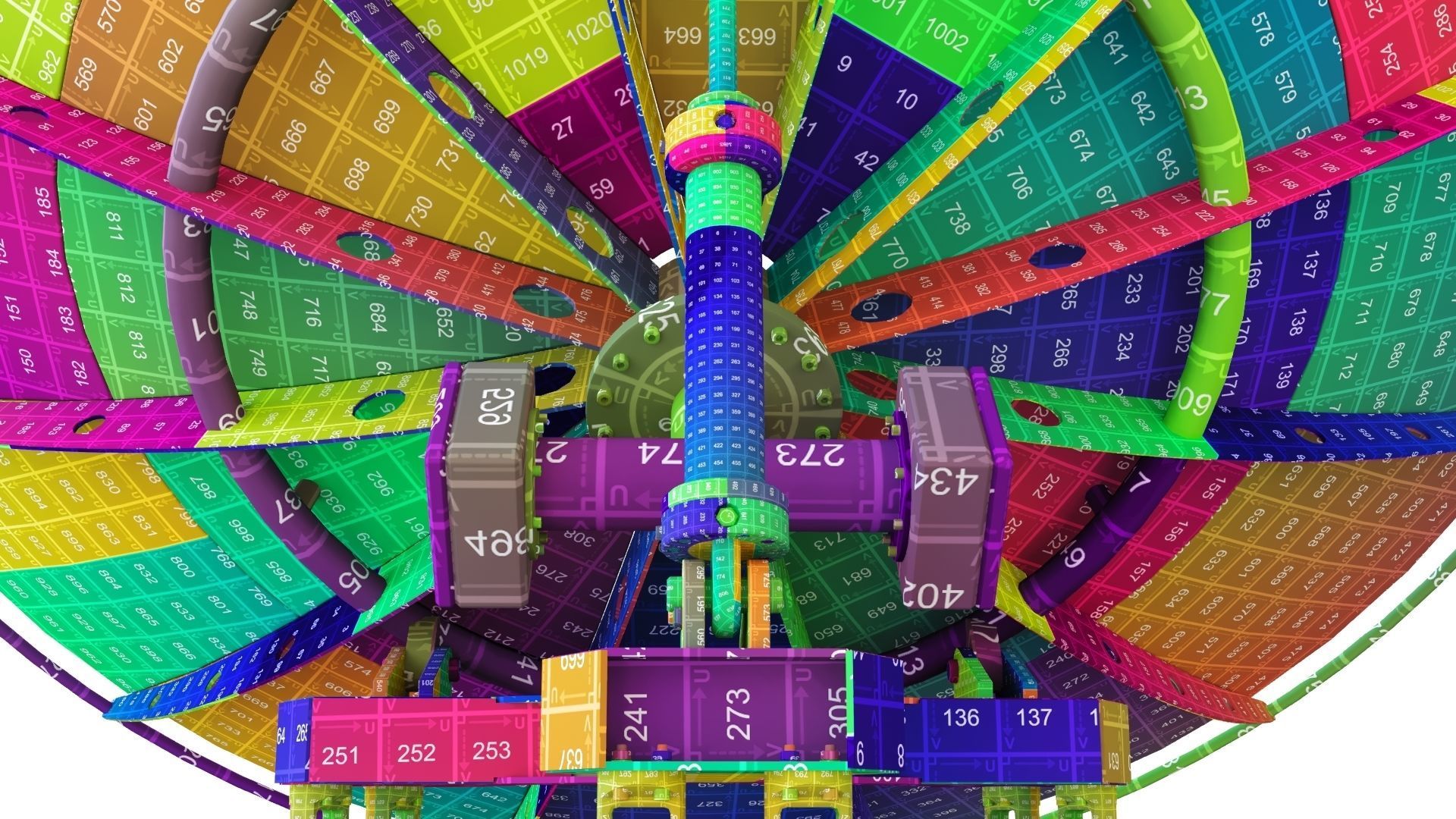 Satelite Dish on Hexapod Platform  3D model_24