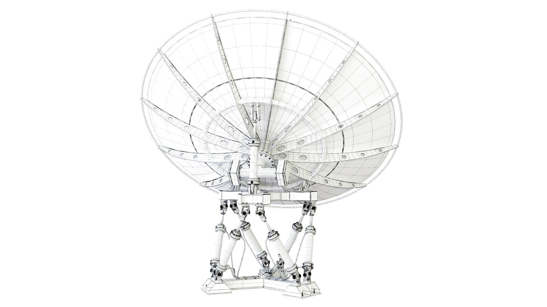 Satelite Dish on Hexapod Platform  3D model_14