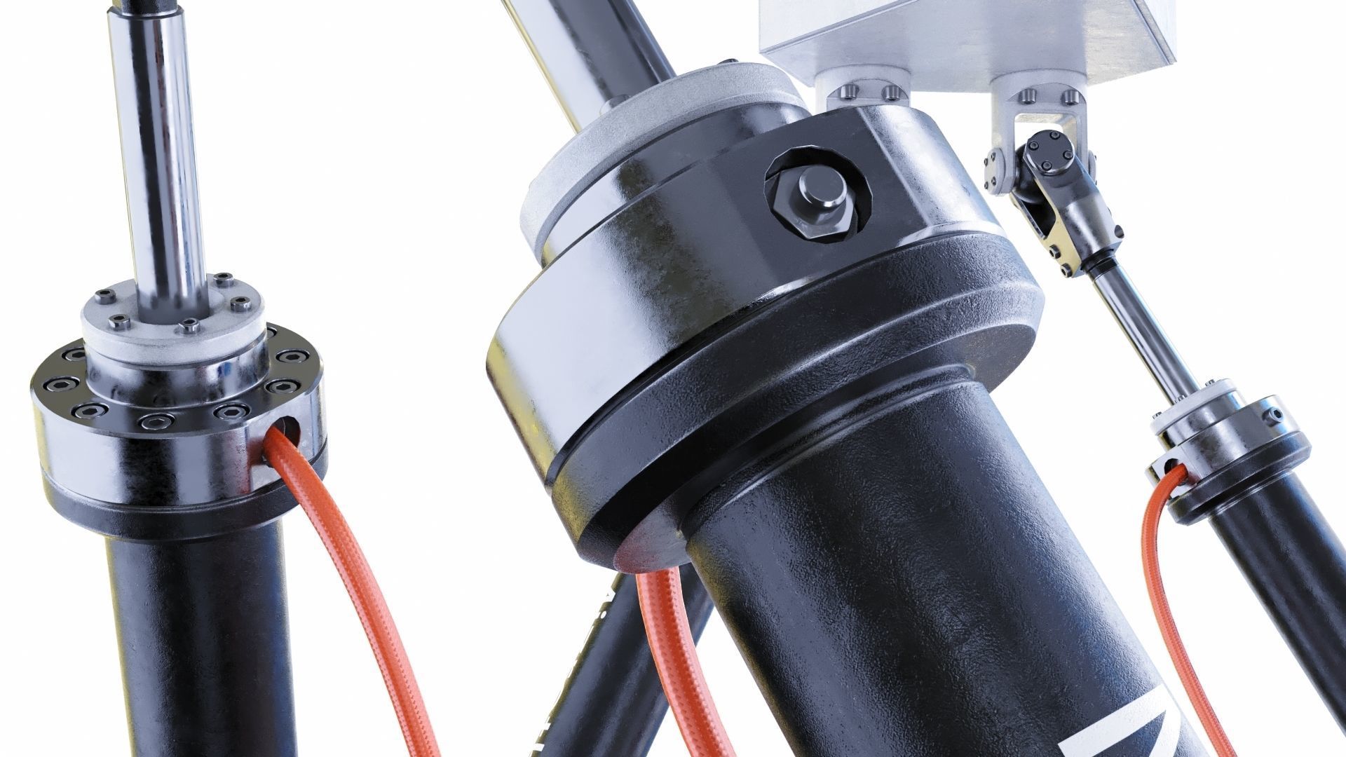 Satelite Dish on Hexapod Platform  3D model_10