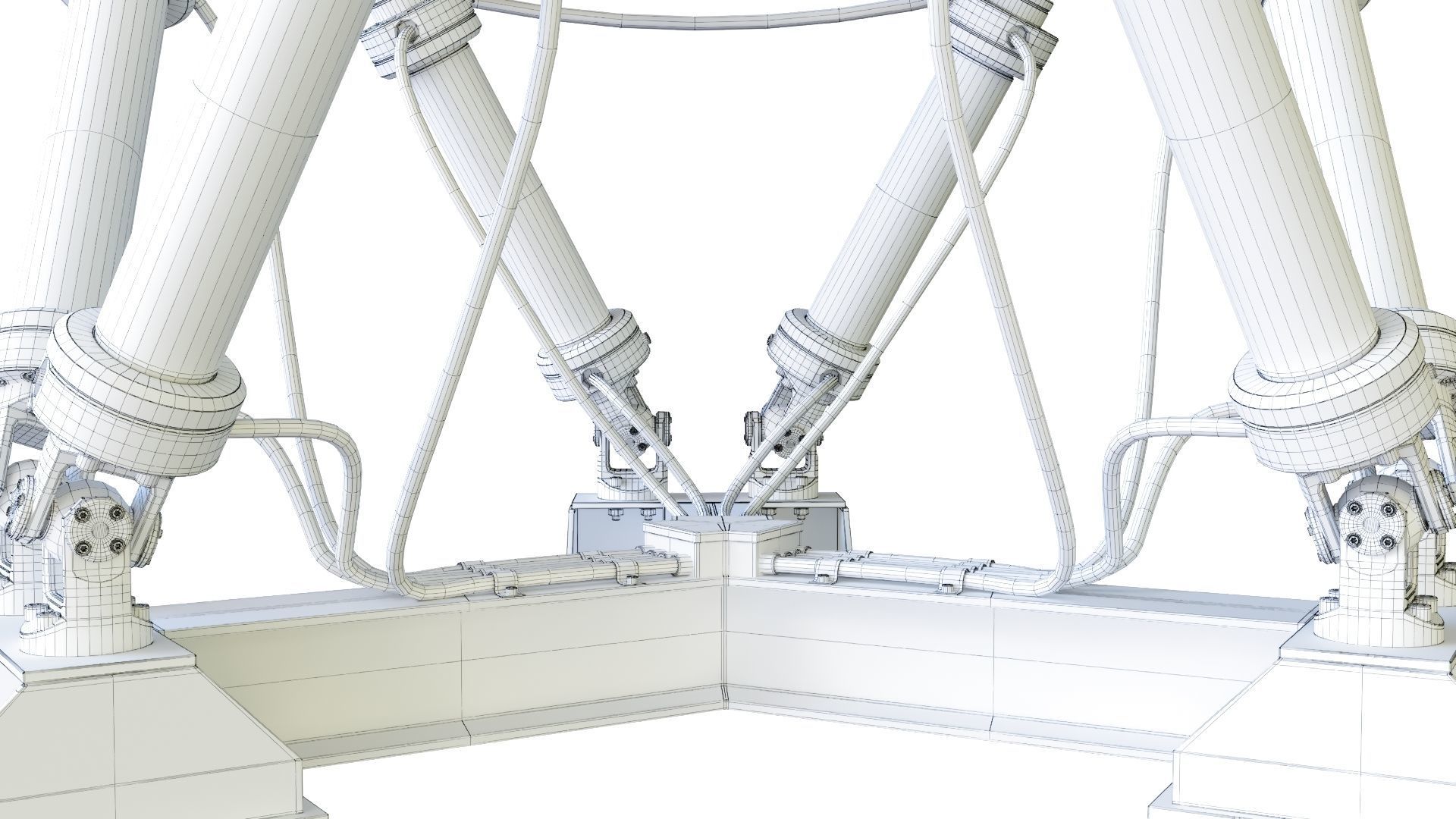 Satelite Dish on Hexapod Platform  3D model_18