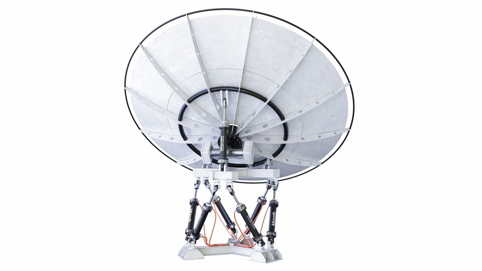 Satelite Dish on Hexapod Platform  3D model_2