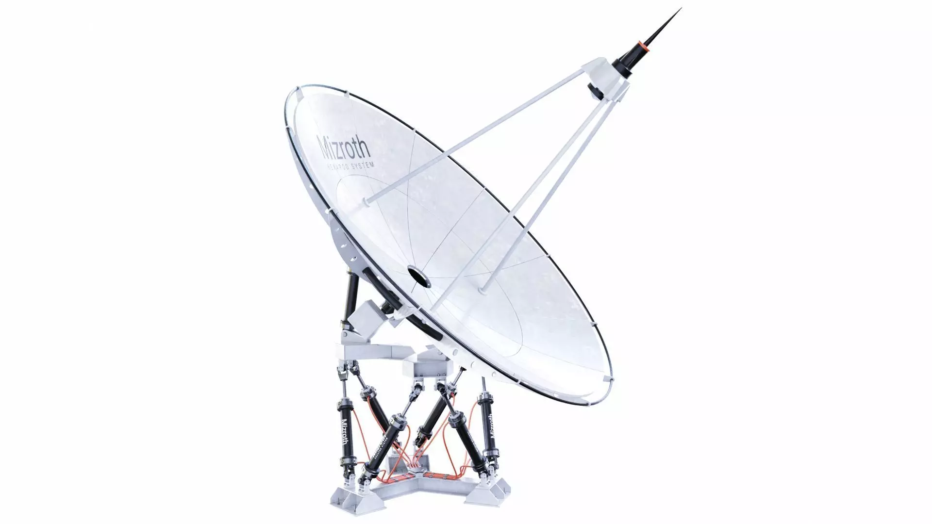 Satelite Dish on Hexapod Platform  3D model_0