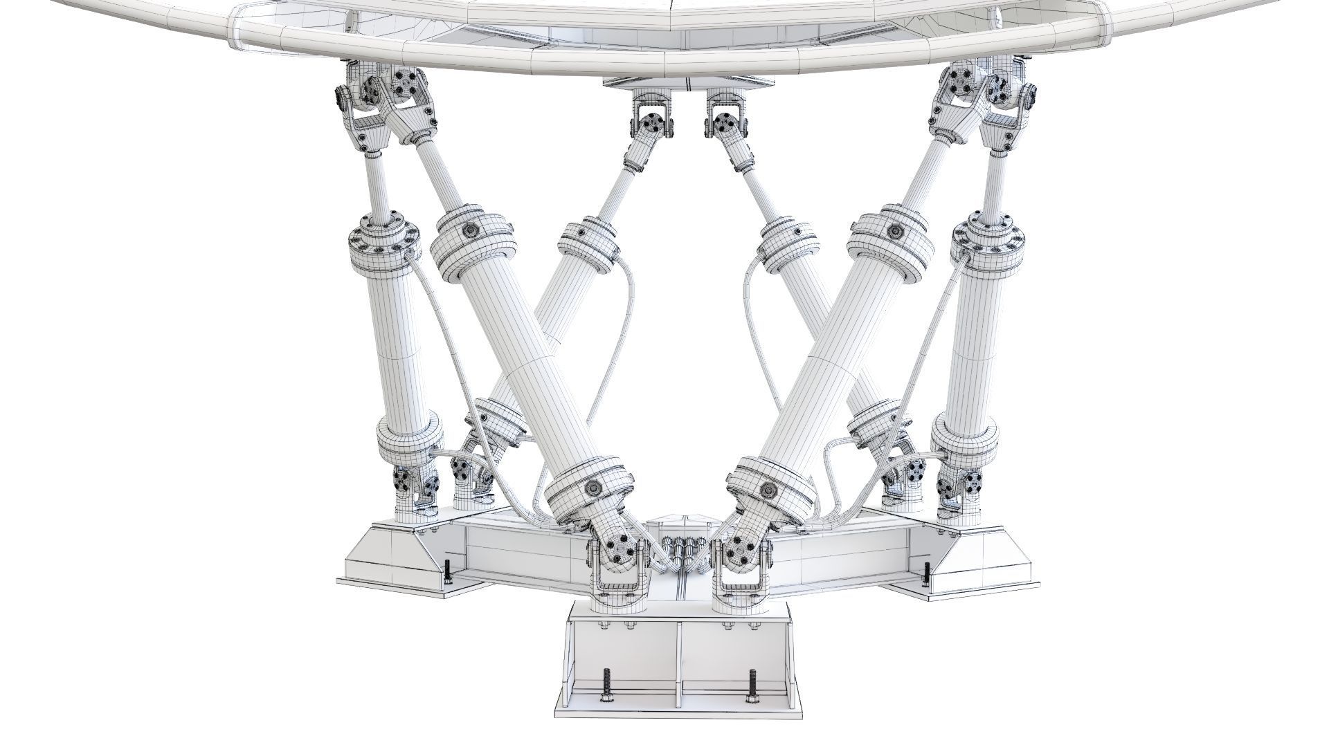 Satelite Dish on Hexapod Platform  3D model_15