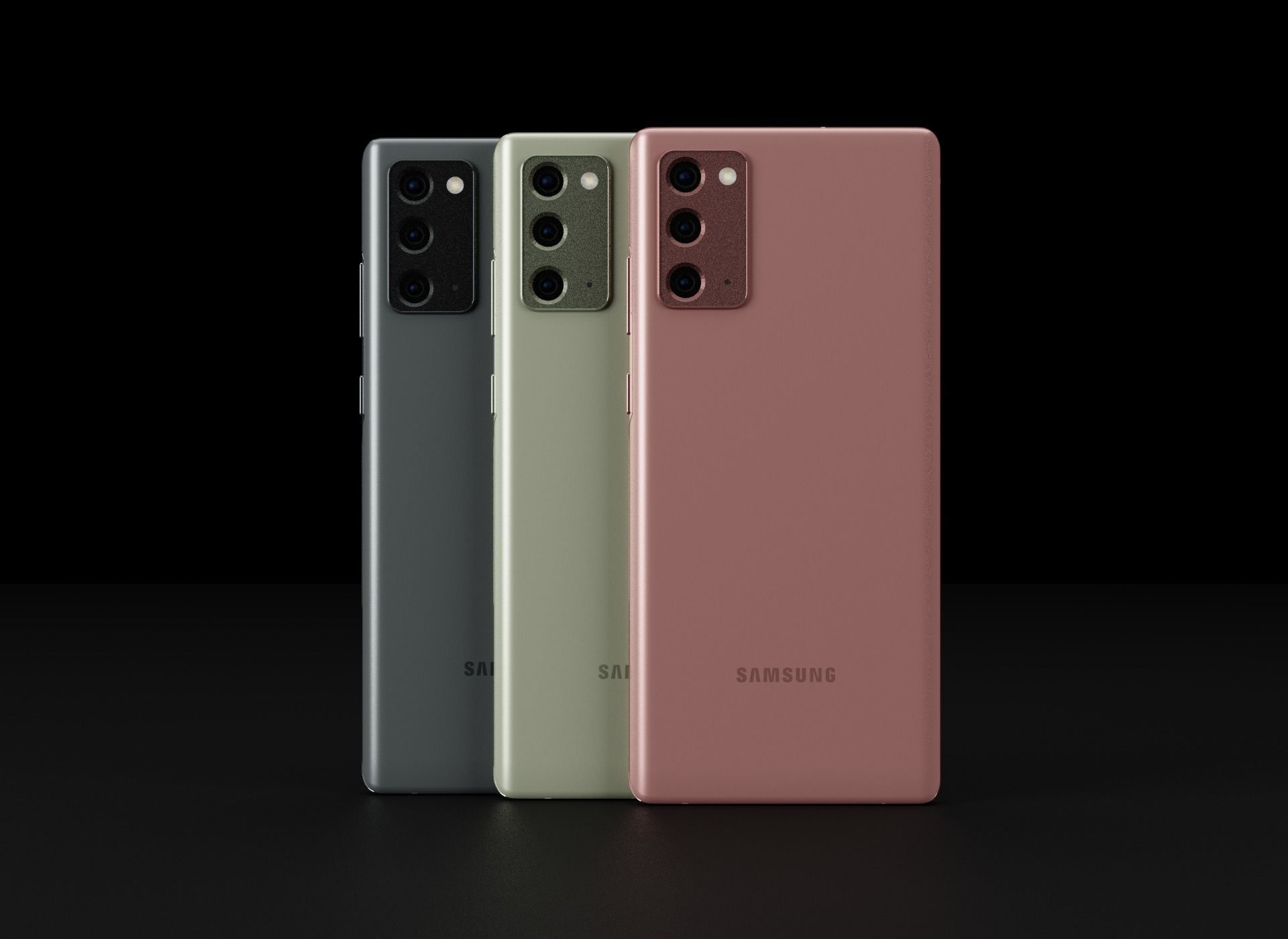 Samsung Galaxy Note 20 and Note 20 Ultra In Official Colors 3D Model Collection_1