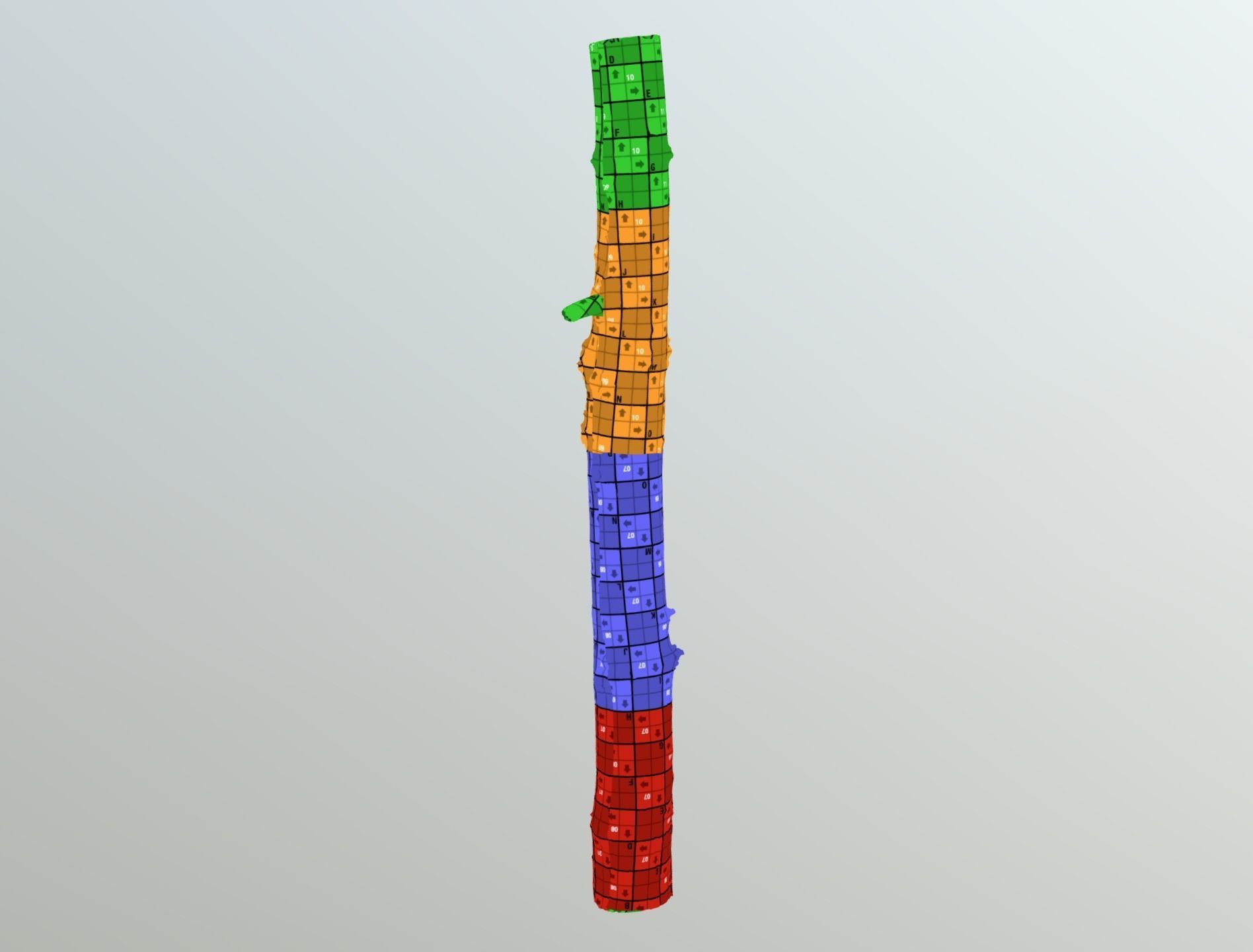 Thin oak tree trunk Low-poly 3D model_15