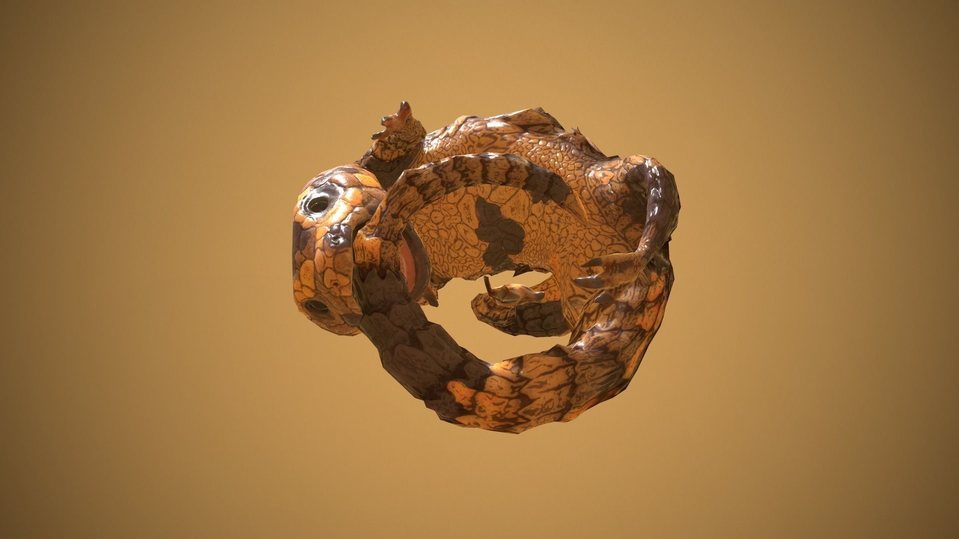 Lizard Low-poly 3D model_7