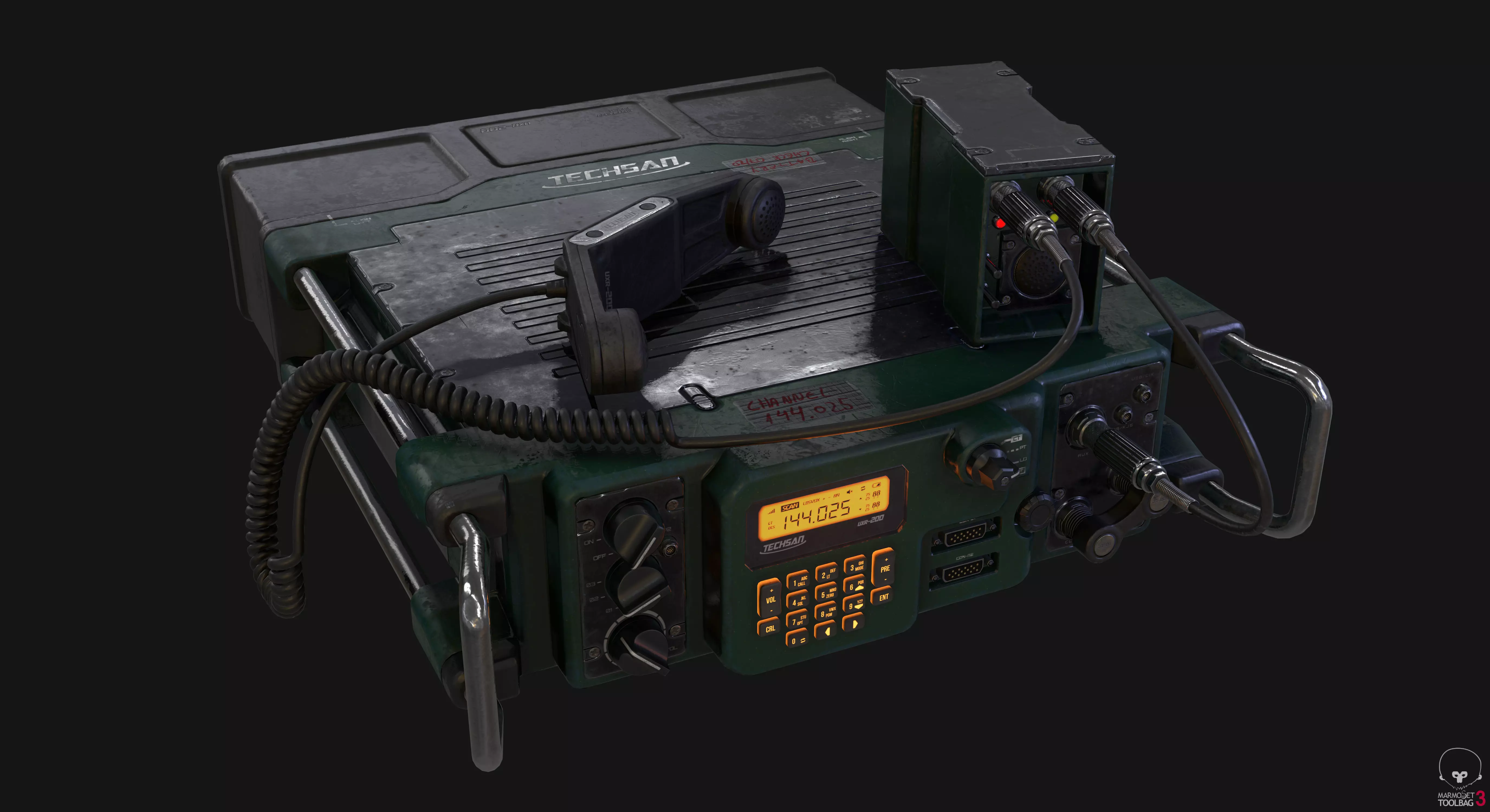 Military Radio Real Time - PBR Low-poly 3D model_0