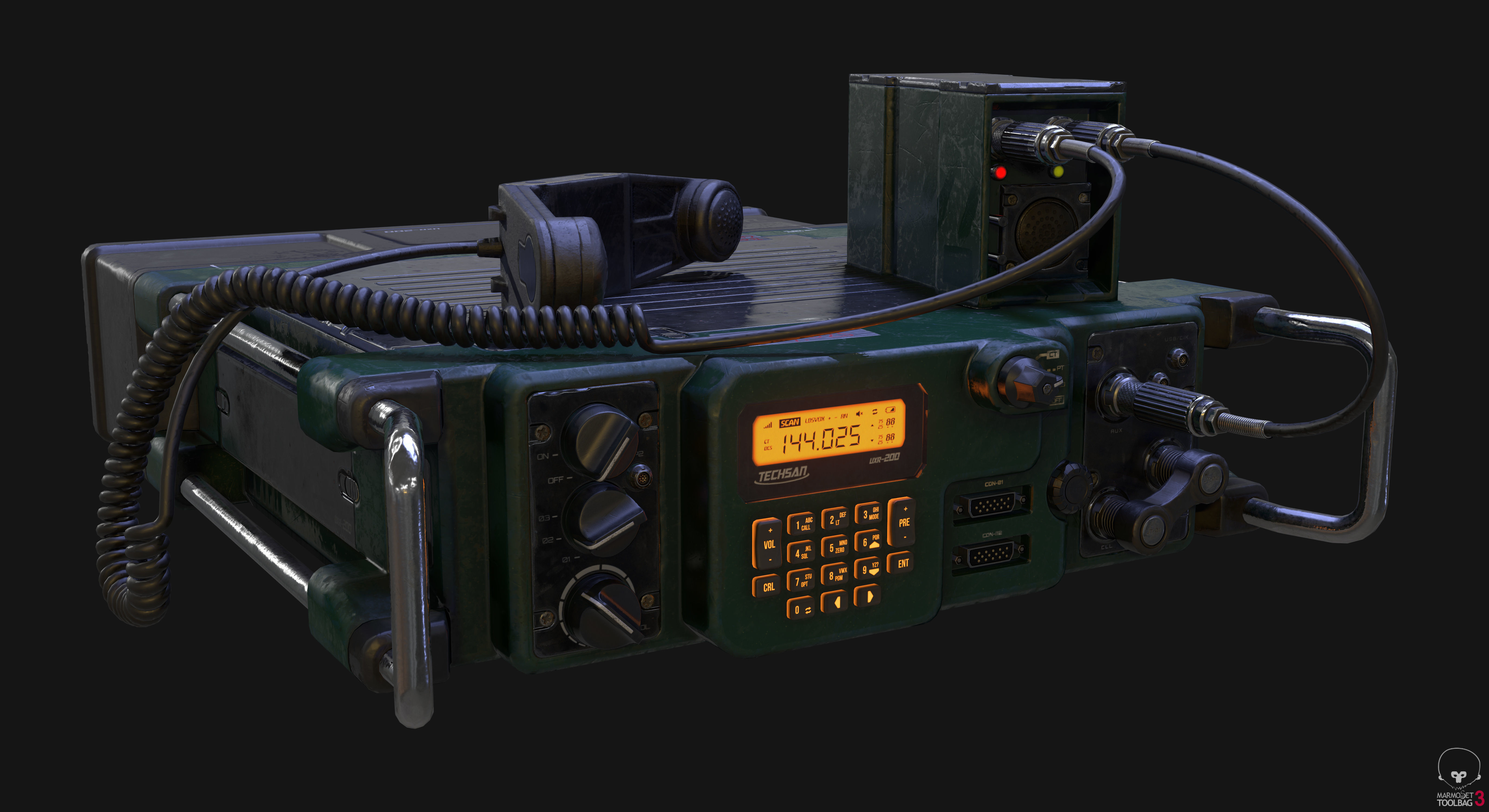 Military Radio Real Time - PBR Low-poly 3D model_3