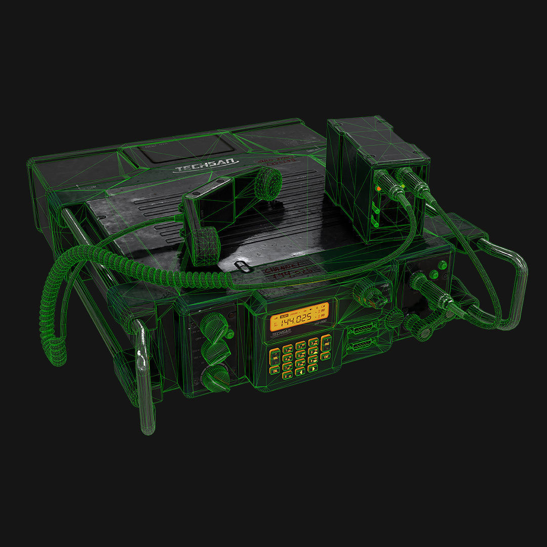 Military Radio Real Time - PBR Low-poly 3D model_5