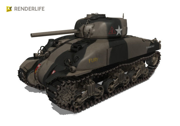 Sherman Tank M4A1 3D model_4