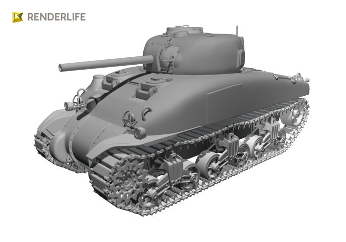 Sherman Tank M4A1 3D model_5