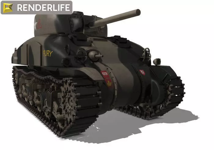 Sherman Tank M4A1 3D model_0