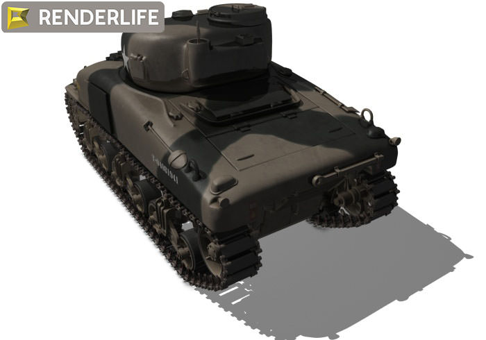 Sherman Tank M4A1 3D model_2