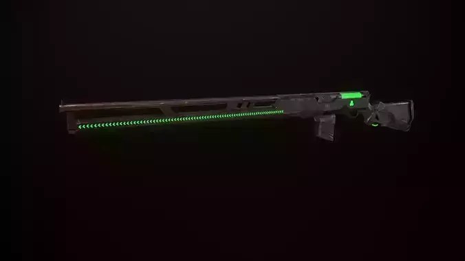 Sci-Fi Railgun Low-poly 3D model