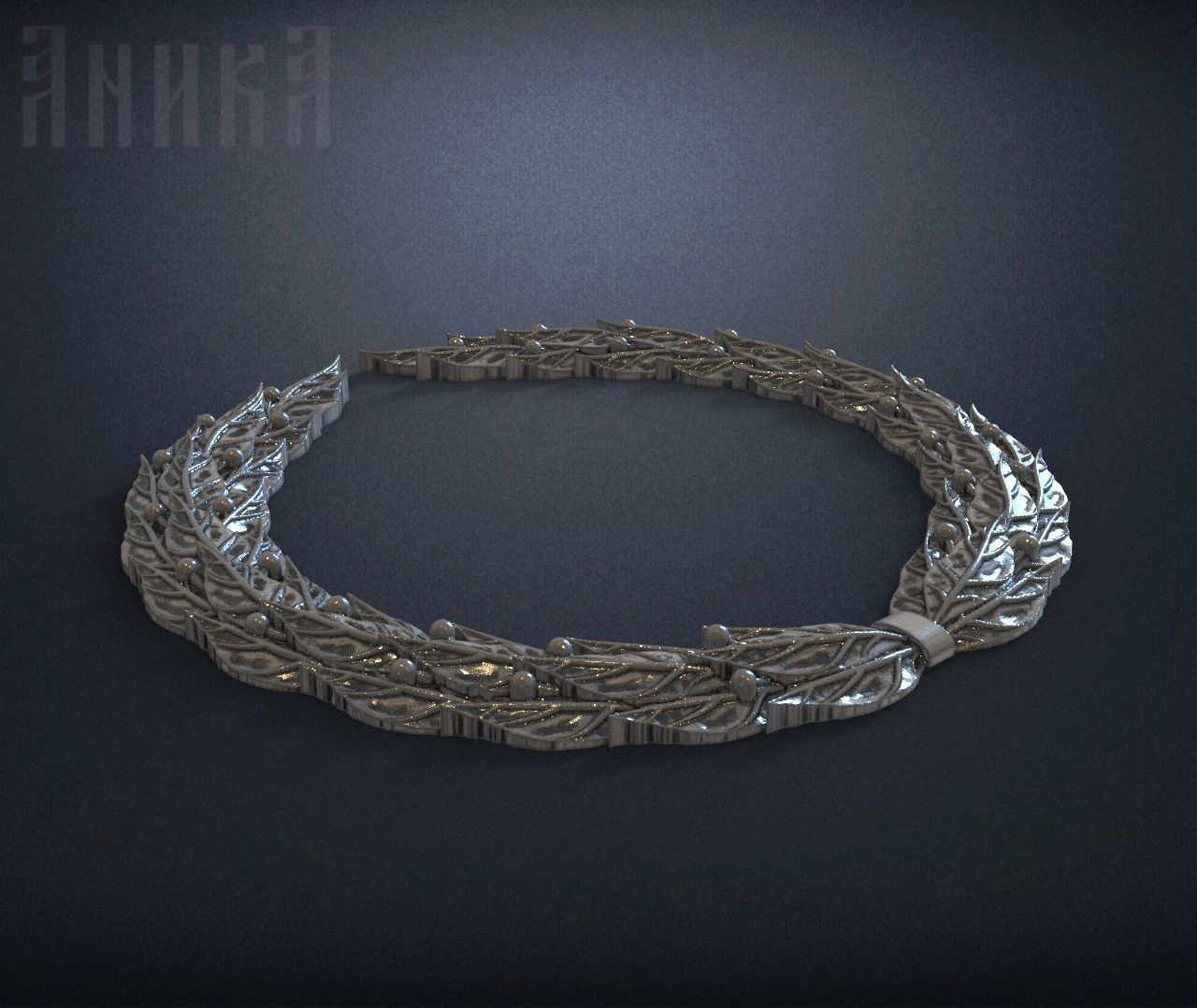 Laurel wreath 3D print model_3