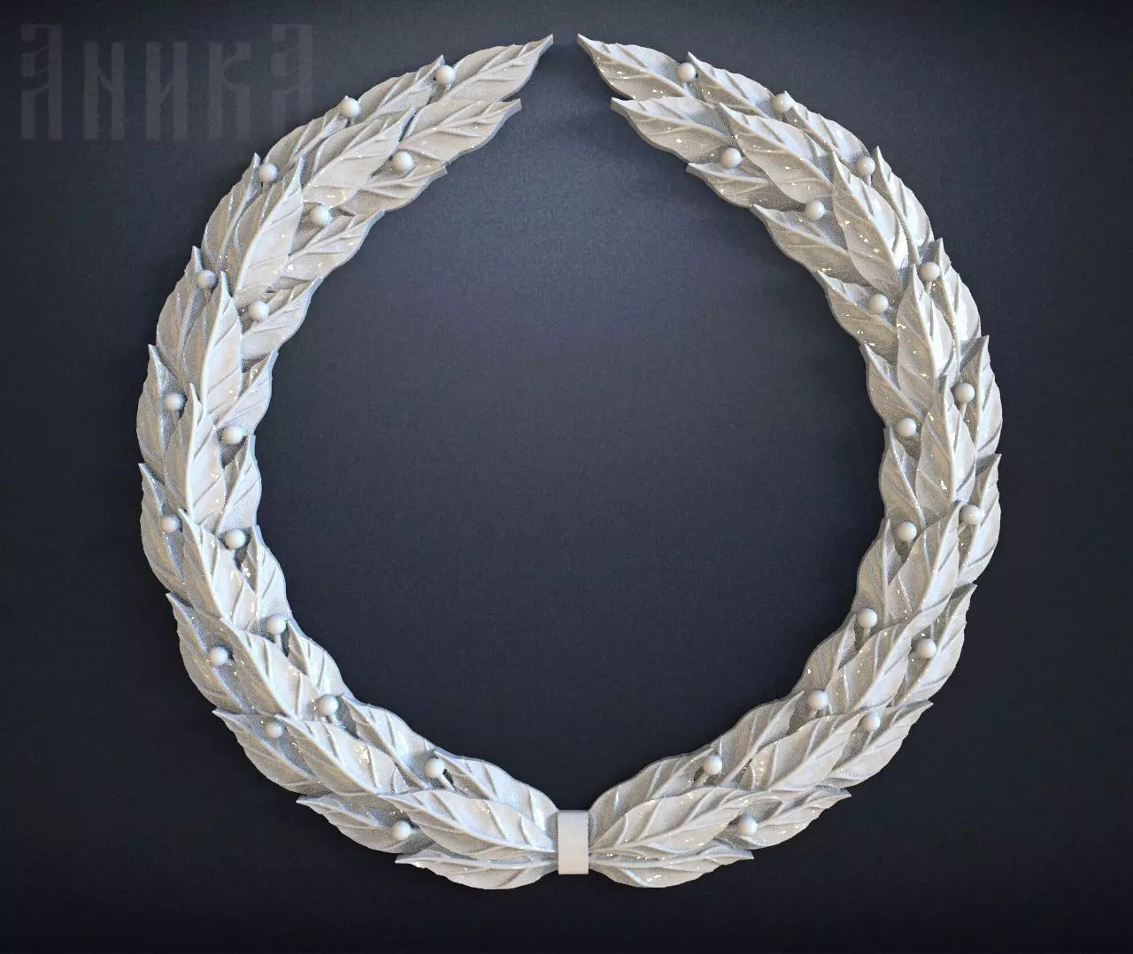 Laurel wreath 3D print model_0