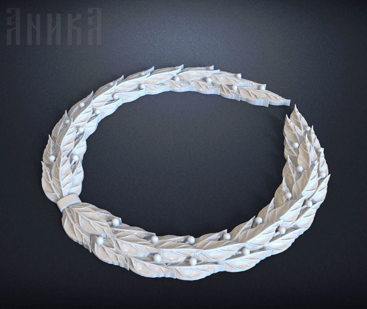 Laurel wreath 3D print model_1