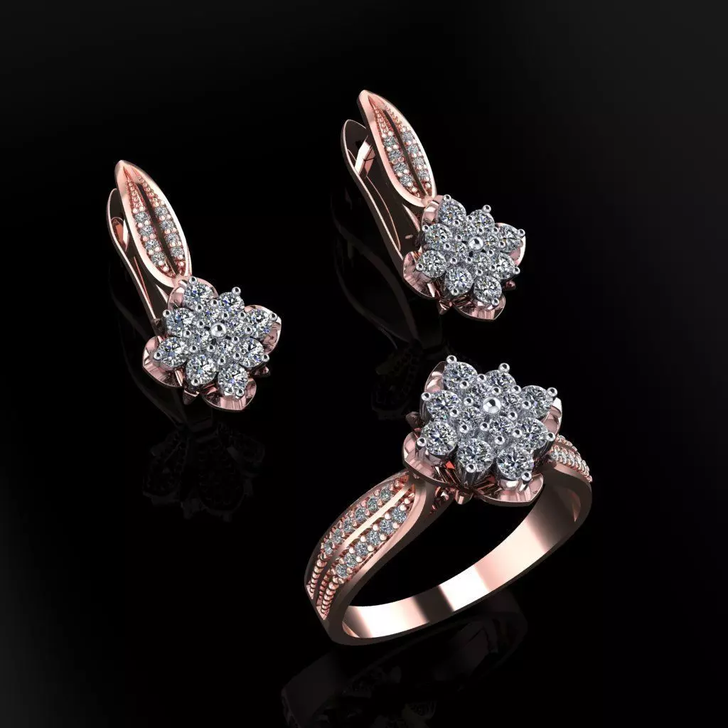 Ring and Earrings 83 3D print model