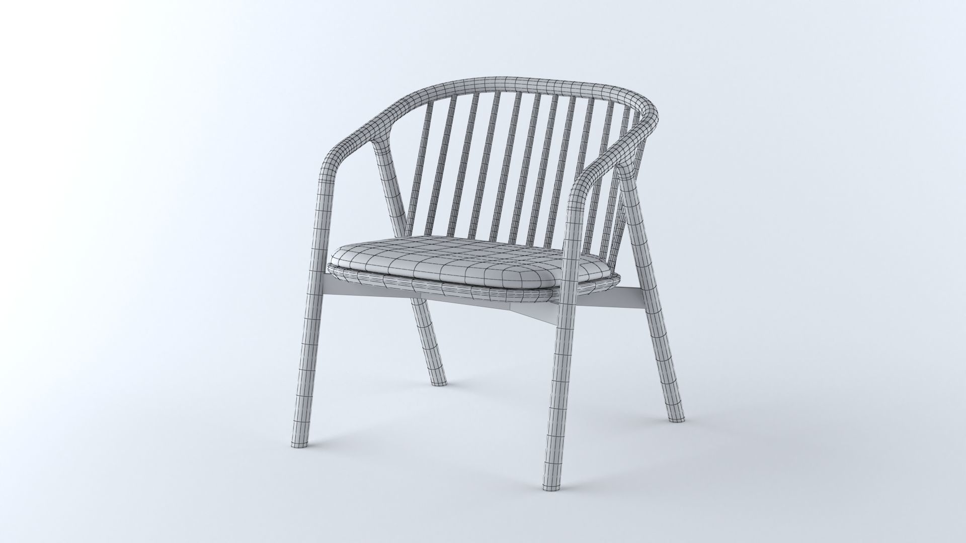 Set of 4 chair - pack 1 3D model_8