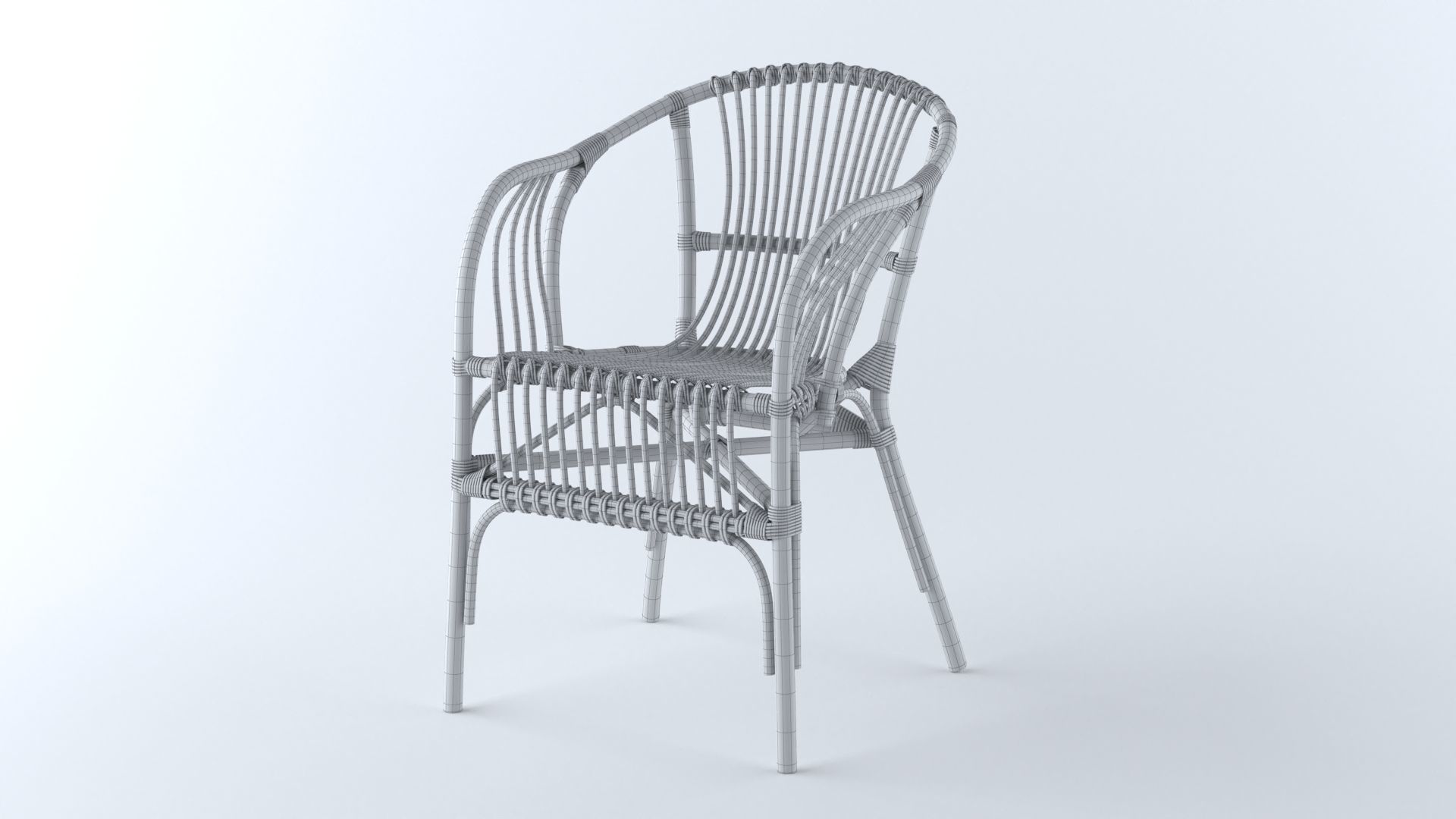 Set of 4 chair - pack 1 3D model_2