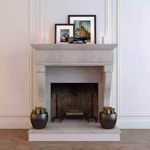 Fireplace with decor