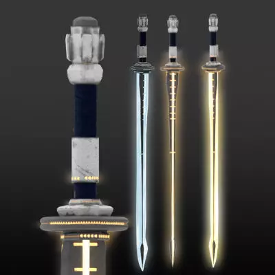 Katana Protosaber Low-poly 3D model