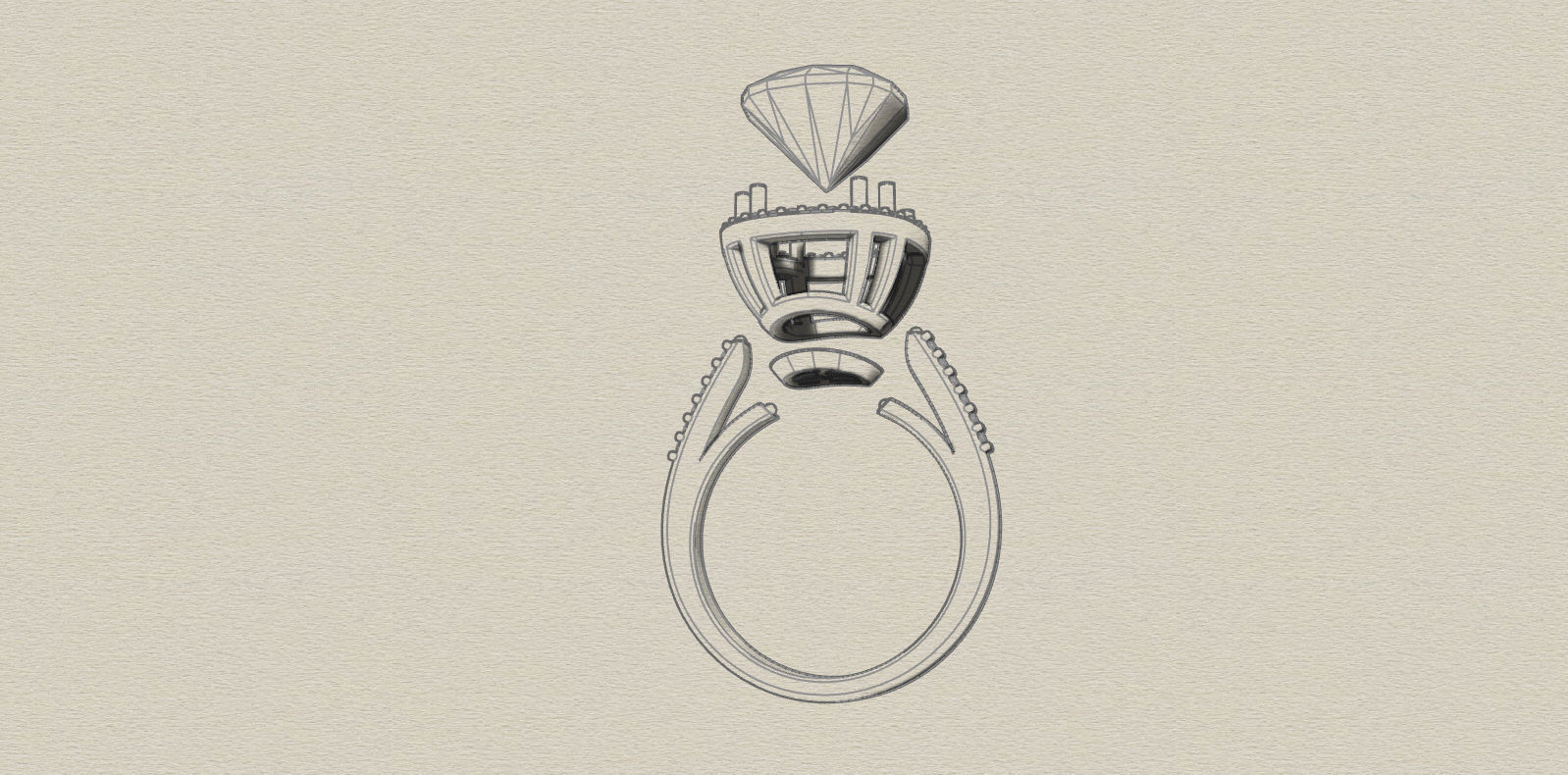 Engagement Ring 3D print model_4