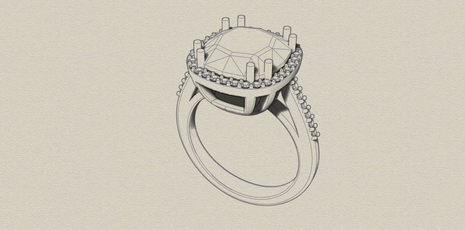 Engagement Ring 3D print model_3