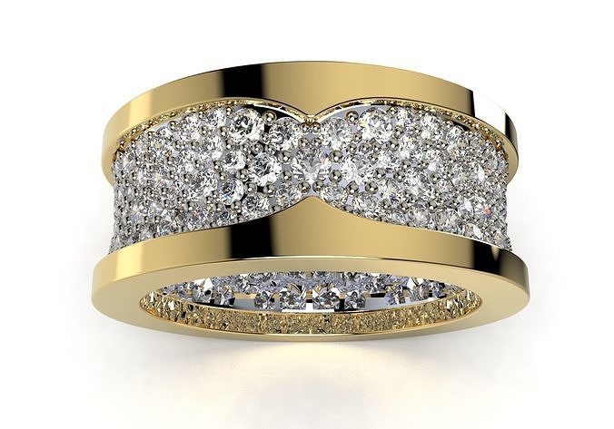 Women Ring Wedding Ring Azurs And Pave Style Ring Design-CC98 3D print model
