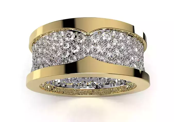 Women Ring Wedding Ring Azurs And Pave Style Ring Design-CC98 3D print model
