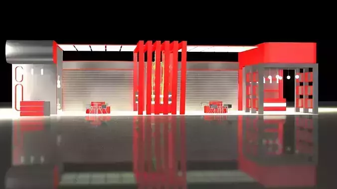 exhibition stall stand 6 x12-3 Side Open 3Ds max file 
