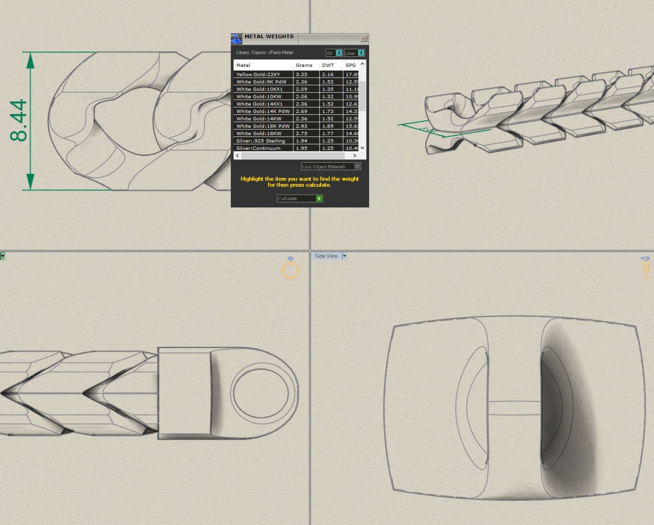 twin cuban chain Stl 3D model_4