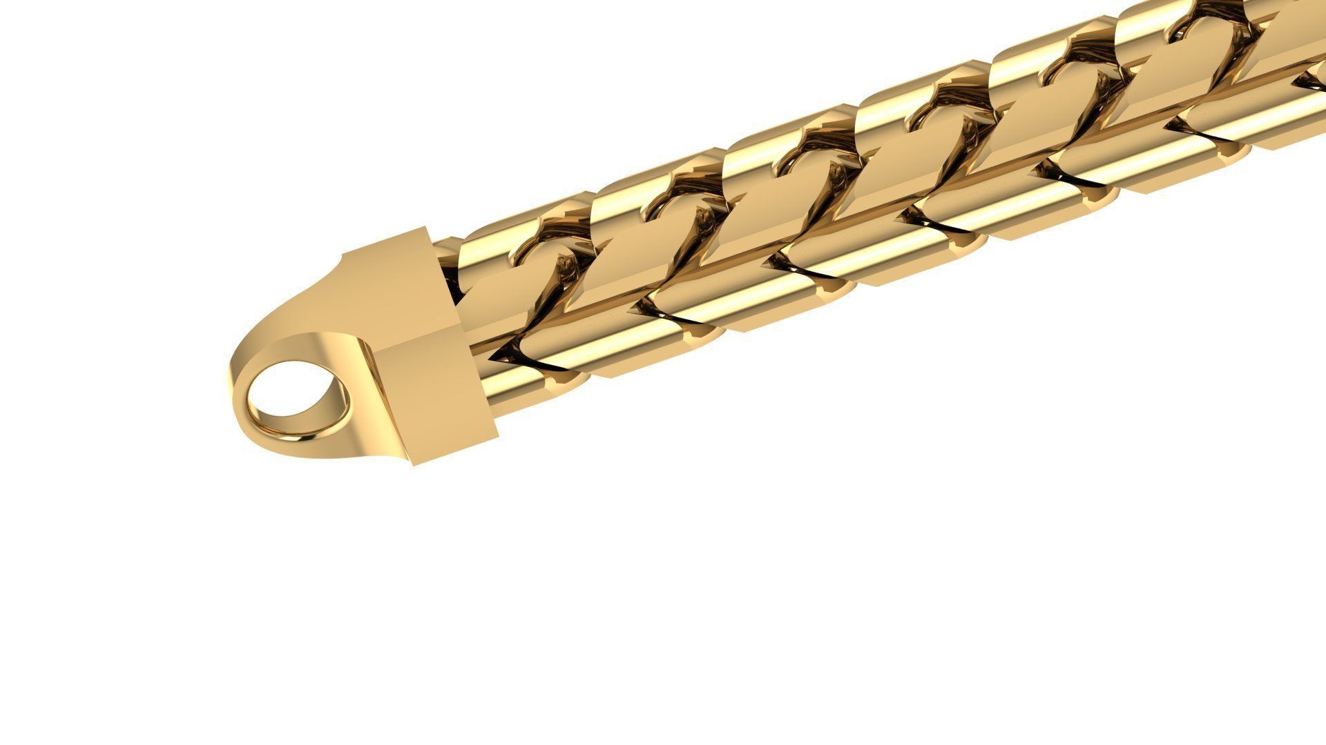 twin cuban chain Stl 3D model_7