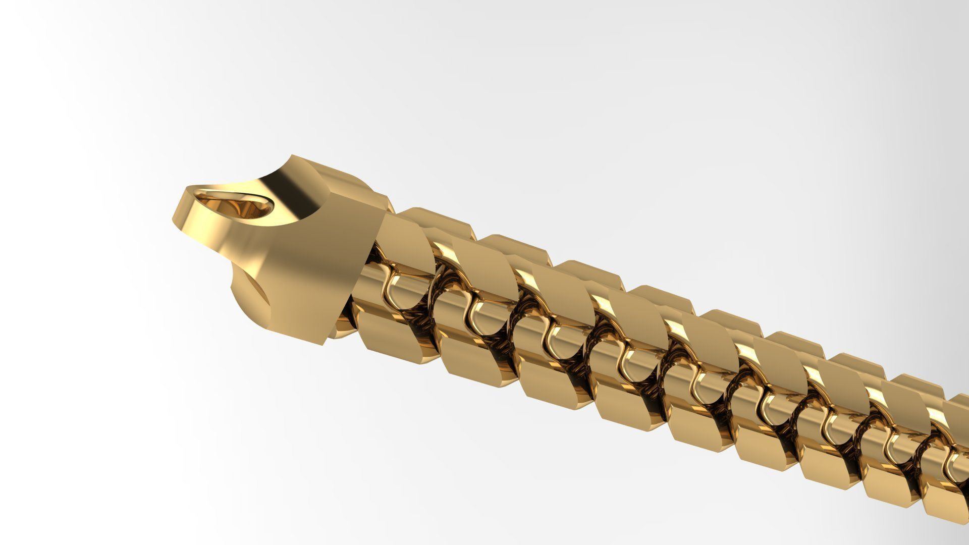 twin cuban chain Stl 3D model_1