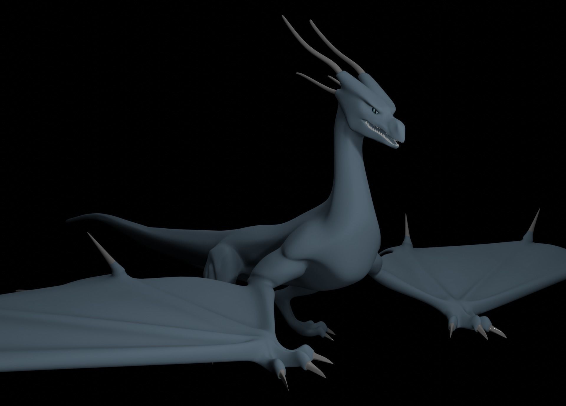 LowPoly Flying Sky Dragon Low-poly 3D model_39