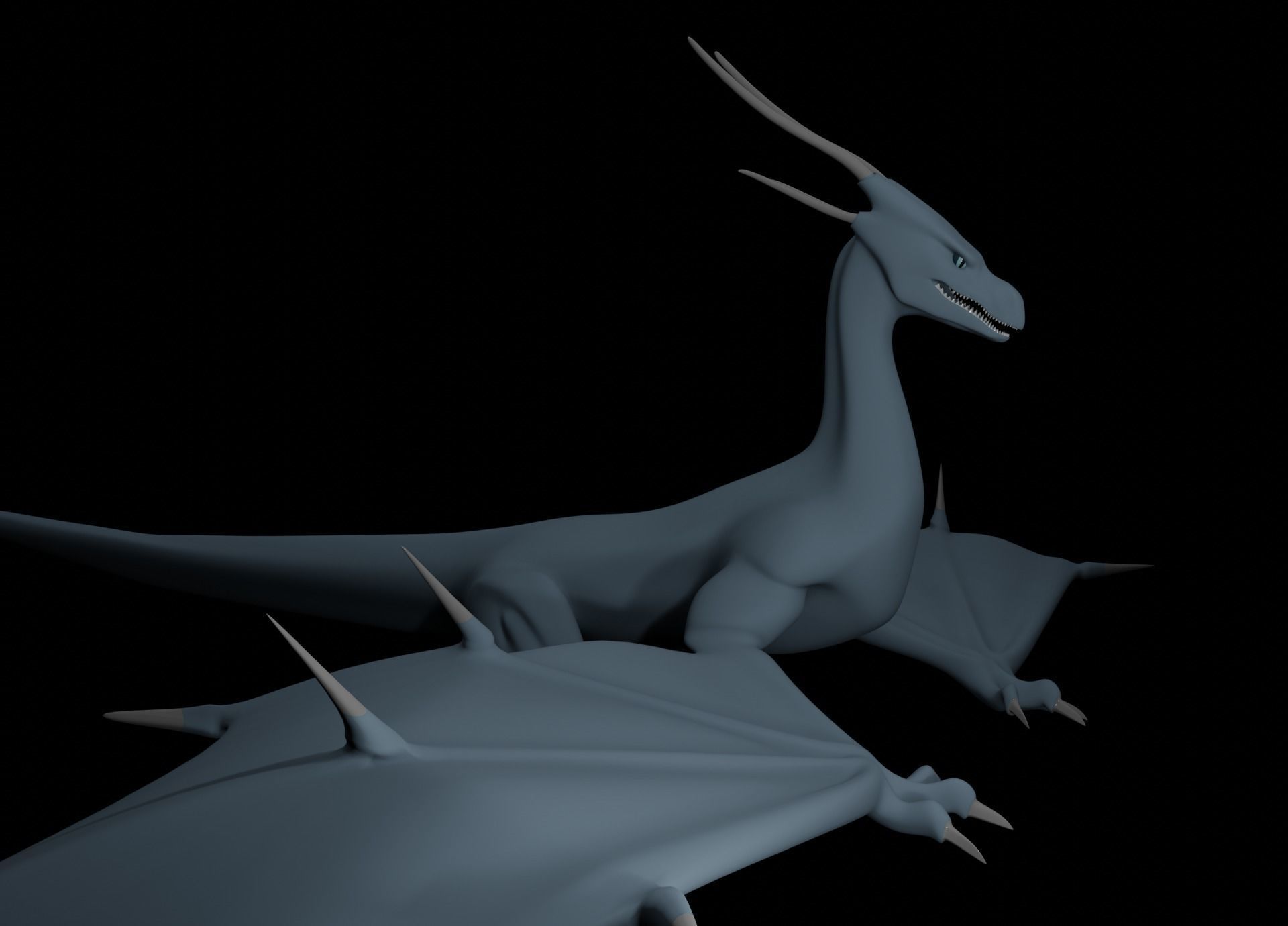 LowPoly Flying Sky Dragon Low-poly 3D model_43