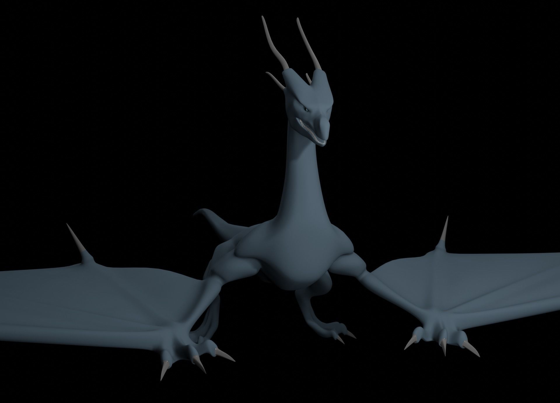 LowPoly Flying Sky Dragon Low-poly 3D model_60