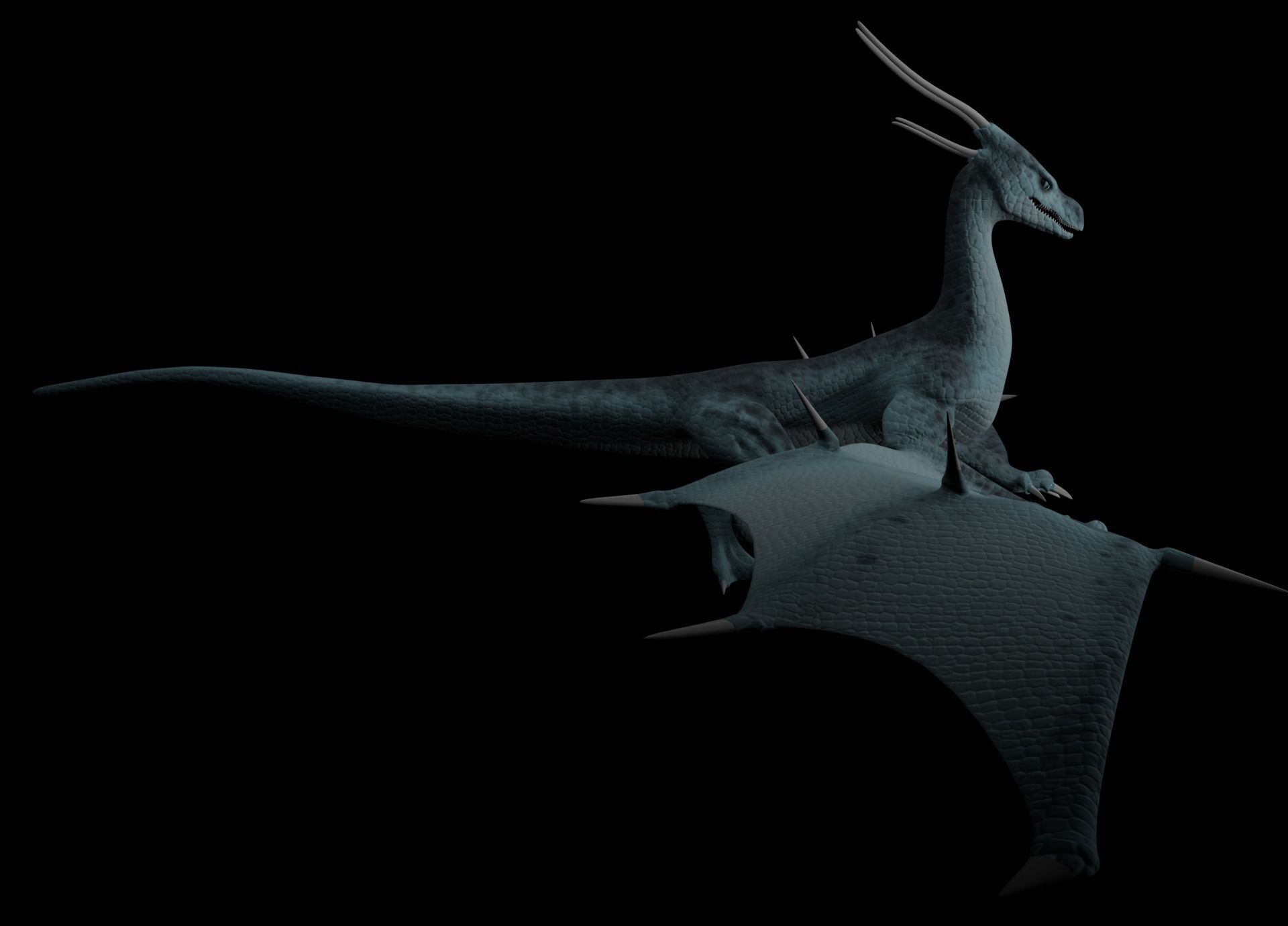 LowPoly Flying Sky Dragon Low-poly 3D model_6