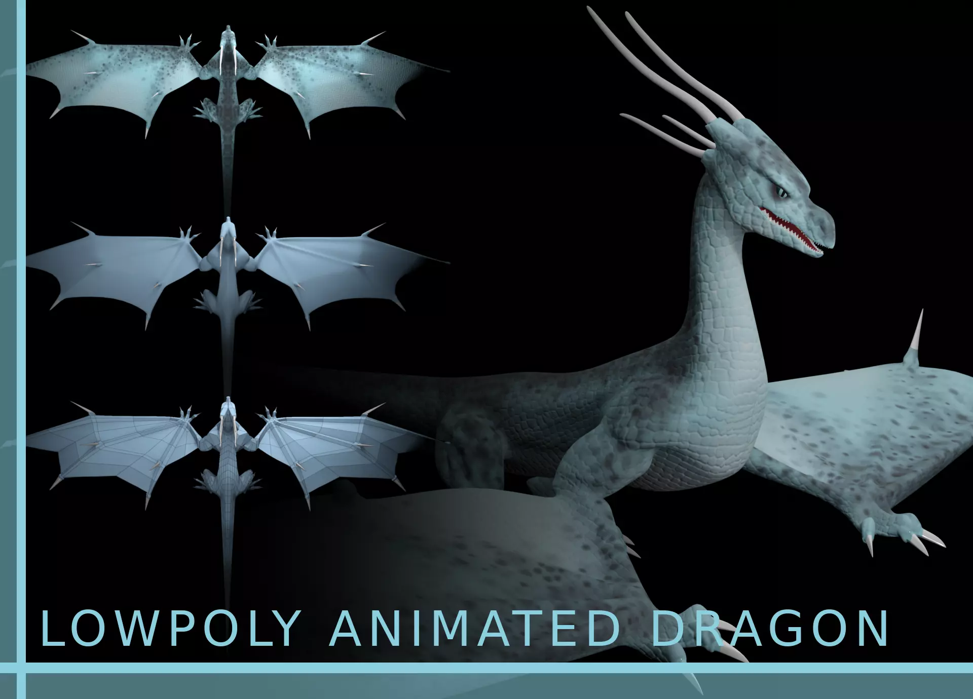 LowPoly Flying Sky Dragon Low-poly 3D model_0