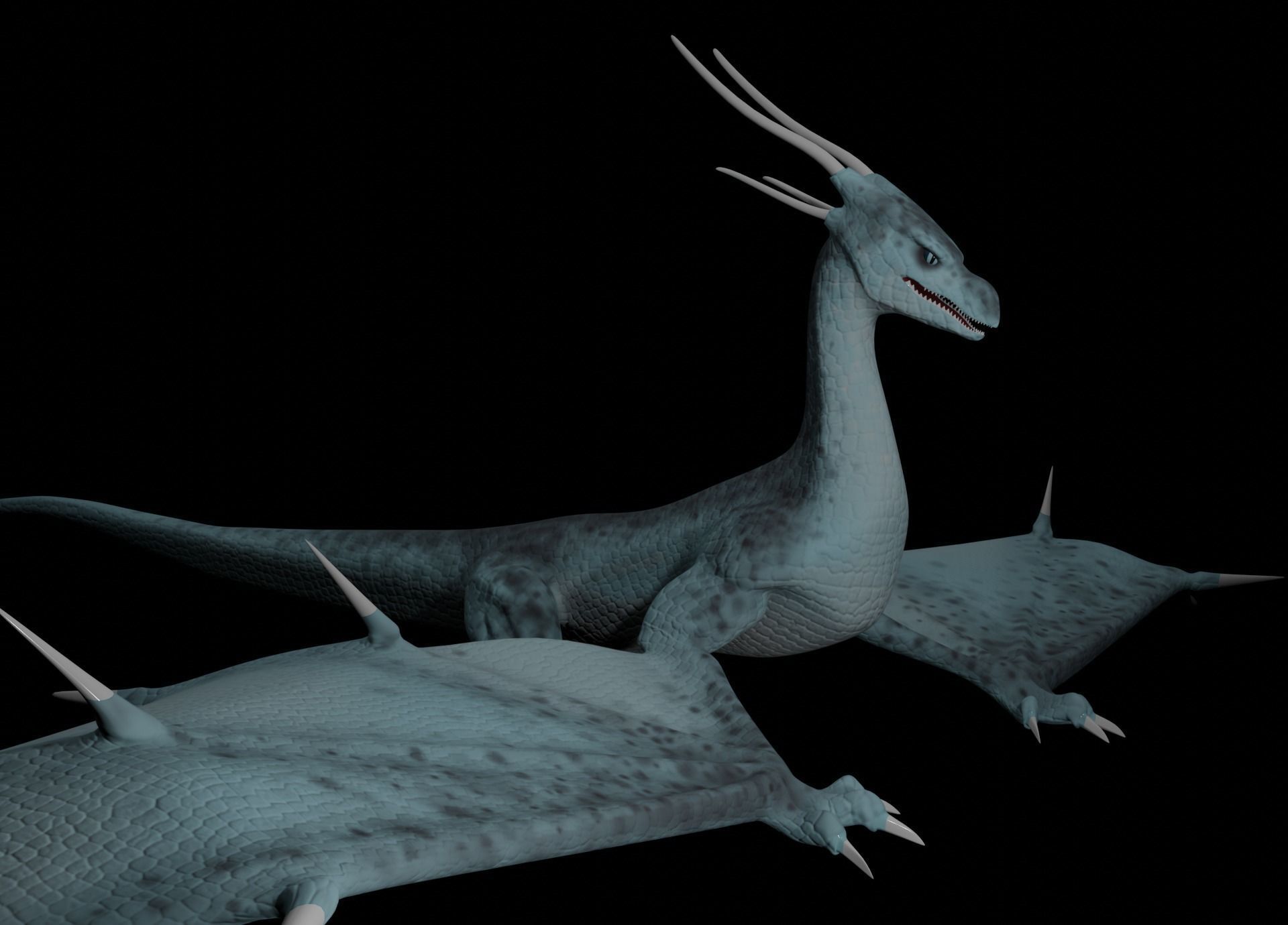 LowPoly Flying Sky Dragon Low-poly 3D model_17