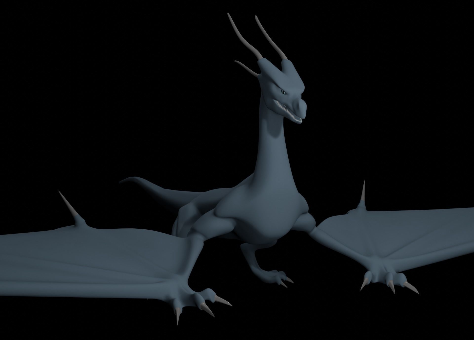 LowPoly Flying Sky Dragon Low-poly 3D model_61
