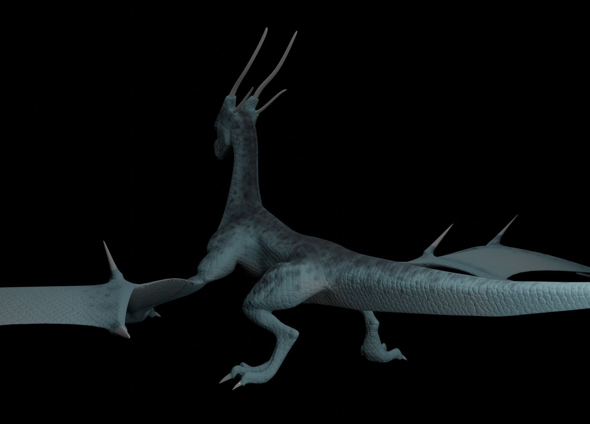 LowPoly Flying Sky Dragon Low-poly 3D model_26