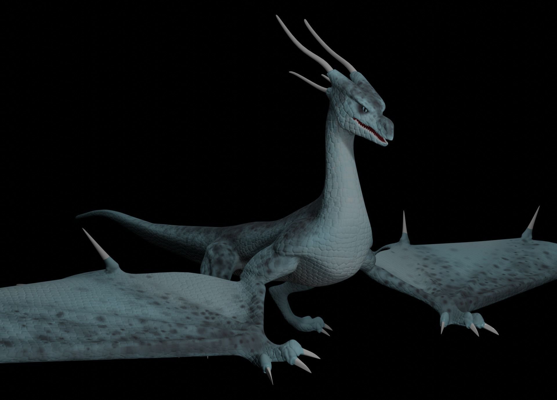 LowPoly Flying Sky Dragon Low-poly 3D model_38