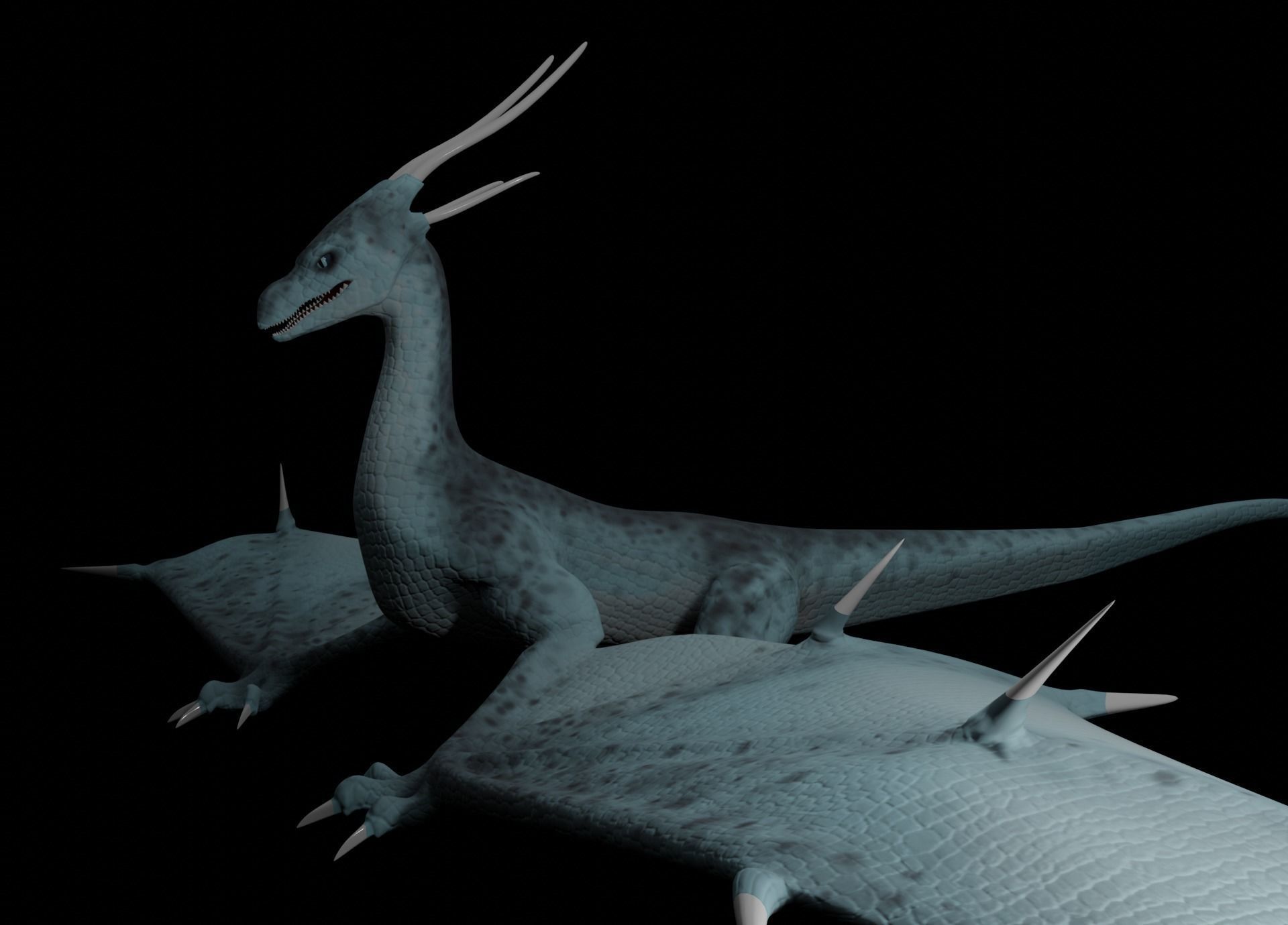 LowPoly Flying Sky Dragon Low-poly 3D model_30