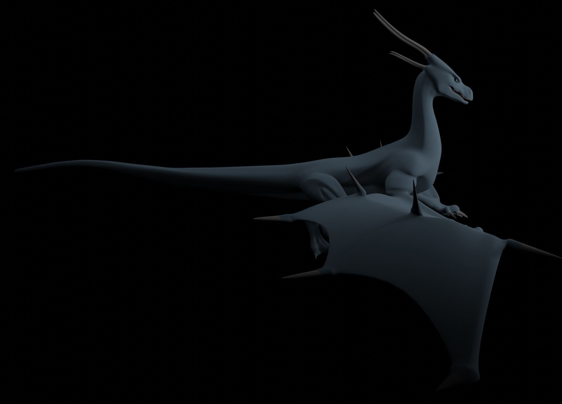 LowPoly Flying Sky Dragon Low-poly 3D model_7