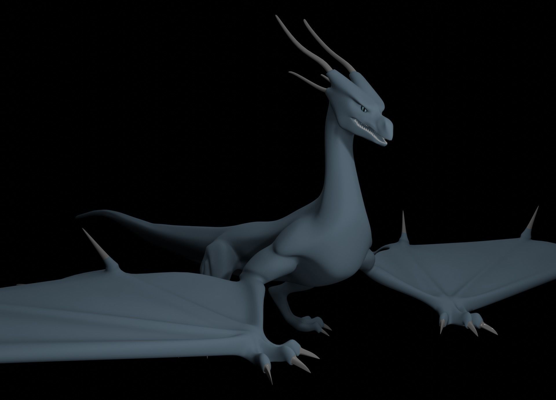 LowPoly Flying Sky Dragon Low-poly 3D model_63
