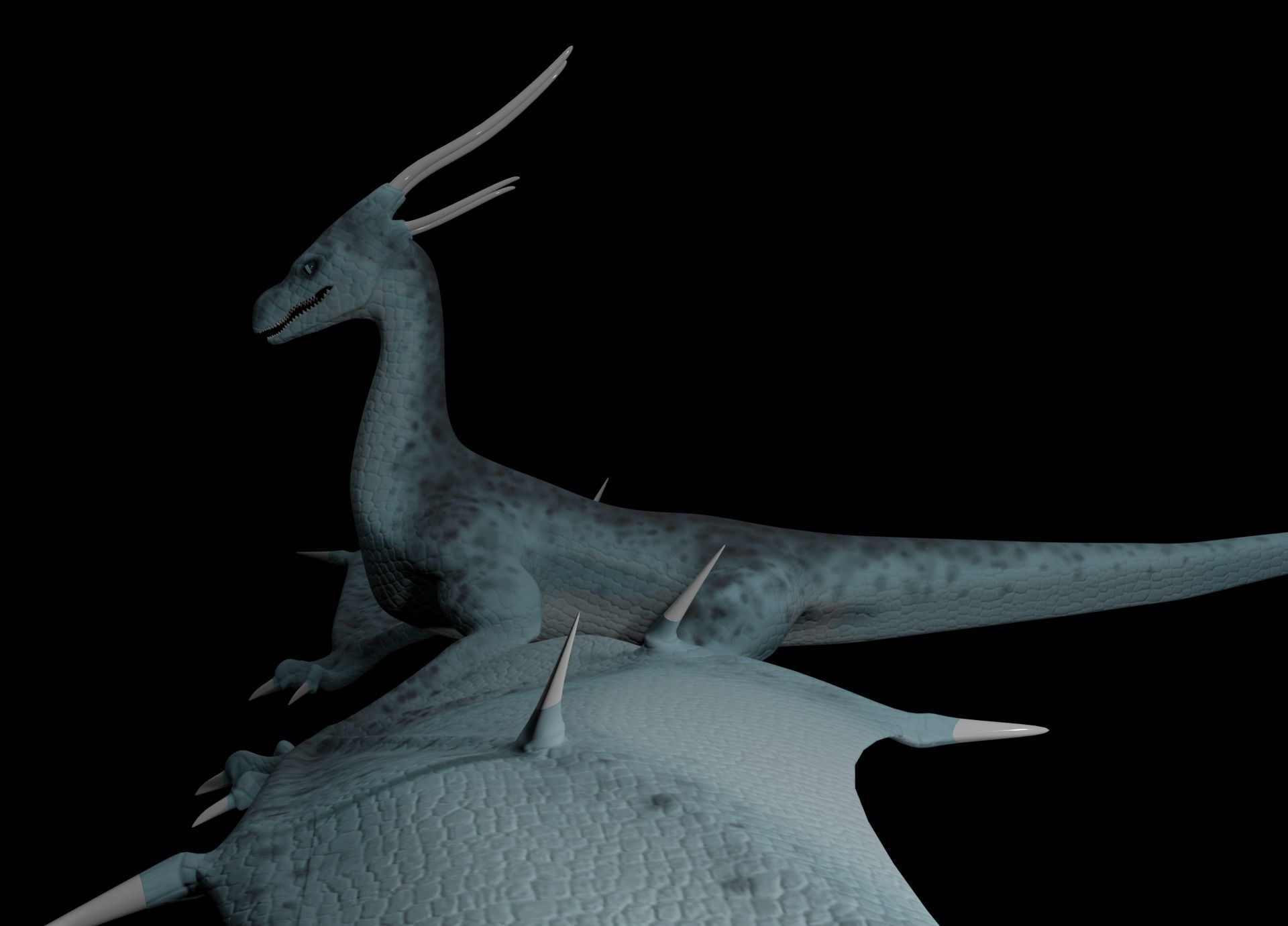 LowPoly Flying Sky Dragon Low-poly 3D model_29