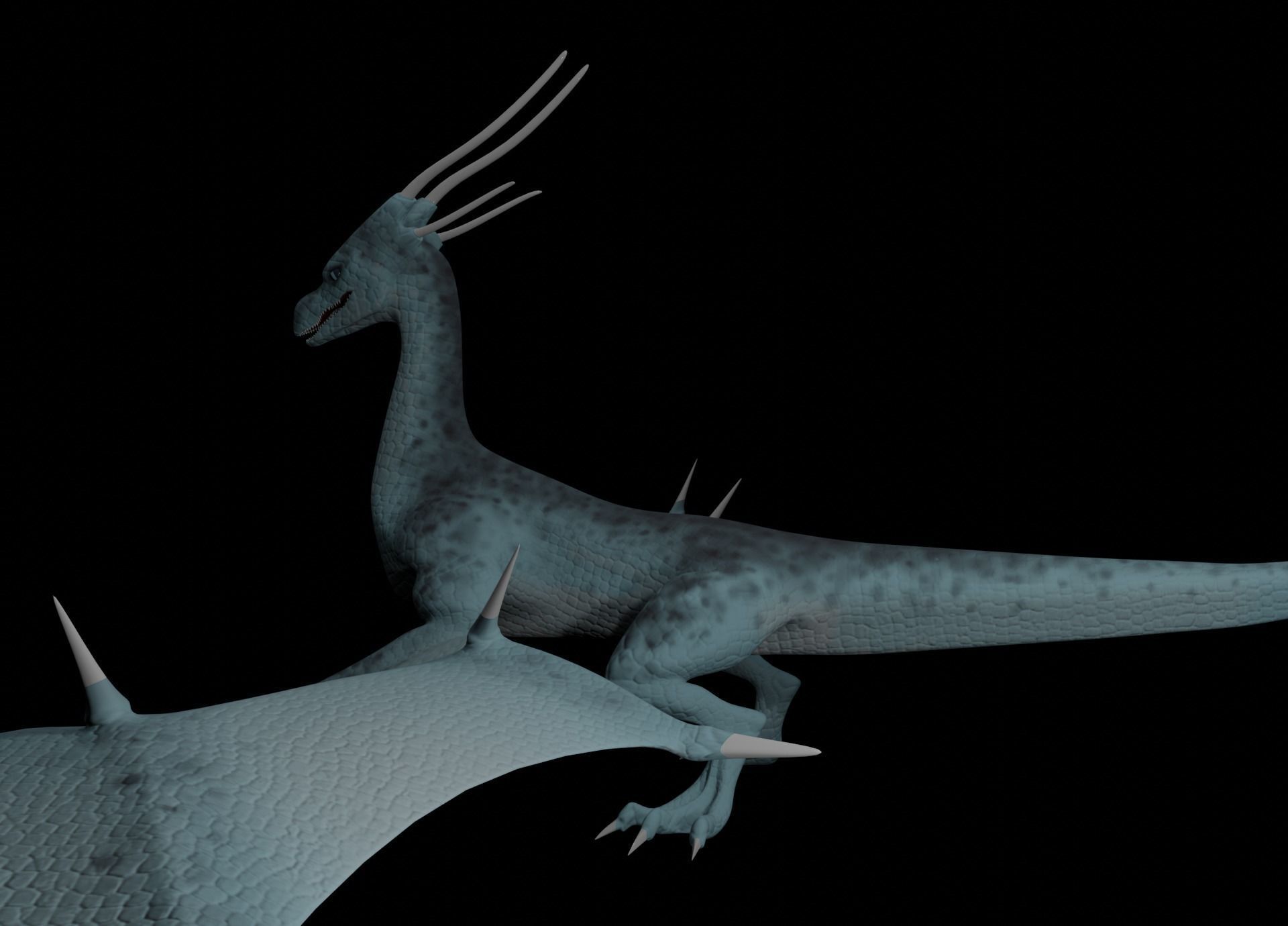 LowPoly Flying Sky Dragon Low-poly 3D model_28